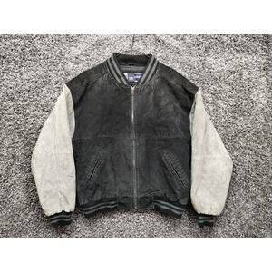 Free Country Black and Gray Bomber Jacket